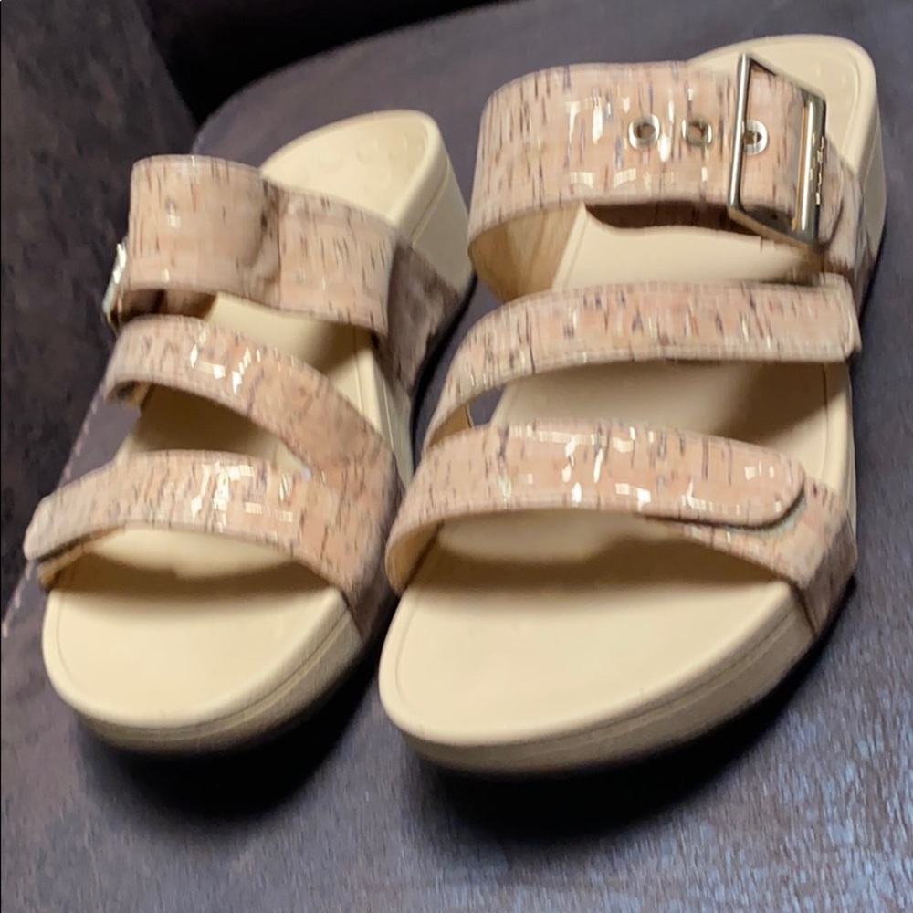 Vionic with Velcro Straps and Gold Buckle Sandals